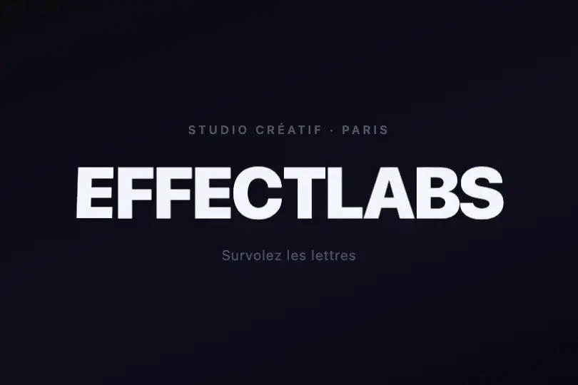Headline de studio — Identité typographique animée — Flip Characters exemple 1
