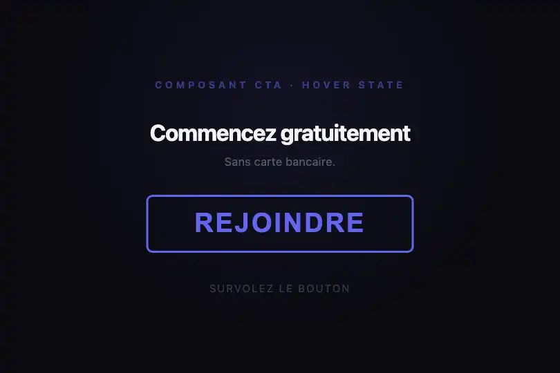 Bouton CTA contour → rempli — hover state sans fond opaque — Outline to Fill exemple 2
