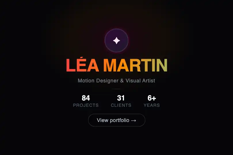 Creator portfolio — Living brand signature — Gradient Flow example 3