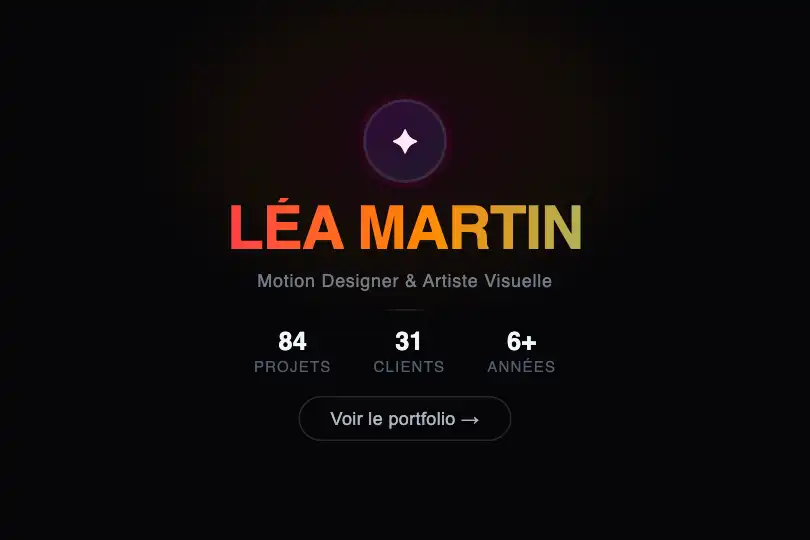 Portfolio créateur — Signature de marque vivante — Gradient Flow exemple 3