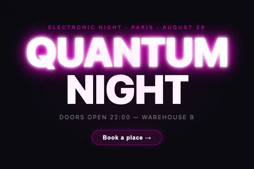Launch poster — Gaming or event landing page — Neon Glow example 1