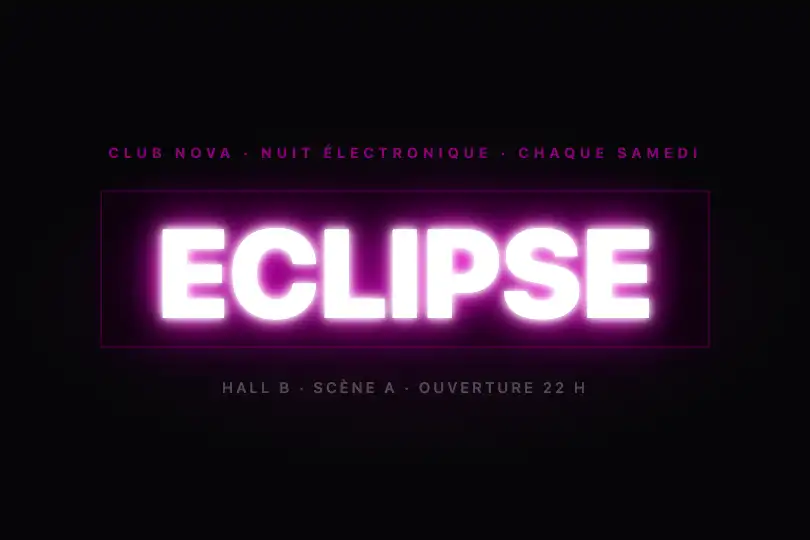 Bannière headliner — Club ou festival nocturne — Neon Glow exemple 3