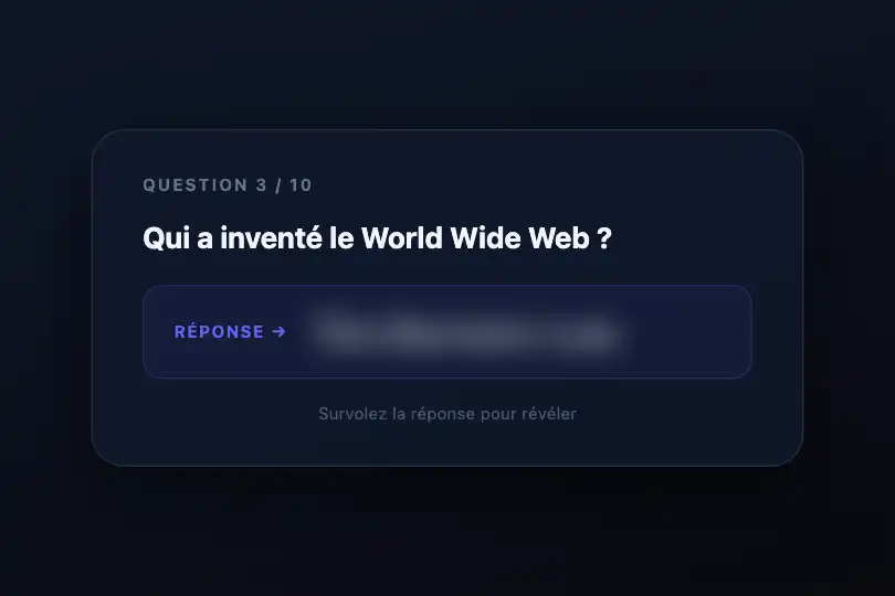 Quiz — Réponse masquée jusqu'au survol — Blur to Sharp exemple 2