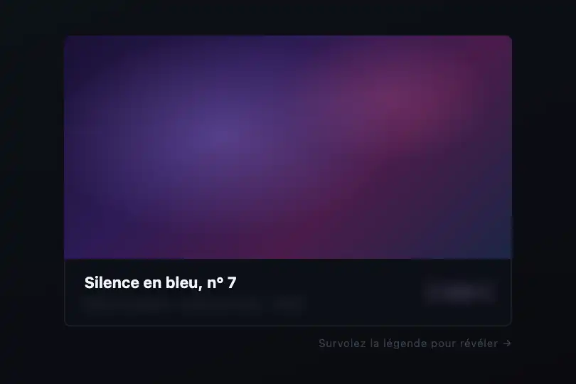 Galerie d'art — Légende d'œuvre qui se met au point au survol — Blur to Sharp exemple 3