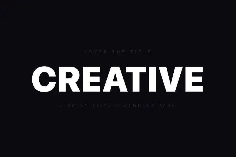 Full-screen display title — Landing page or portfolio — Letter Spacing example 1