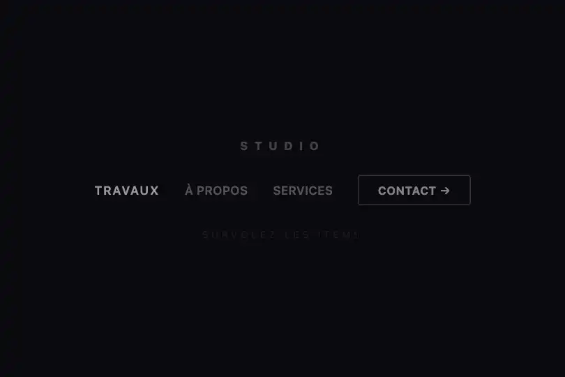 Navigation horizontale — Header de site ou menu principal — Letter Spacing exemple 2