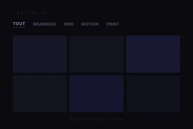Labels de filtre de galerie — Portfolio, boutique ou dataviz — Letter Spacing exemple 3