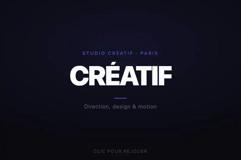 Hero de portfolio — Révélation du titre principal au chargement — Clip Path Reveal exemple 1