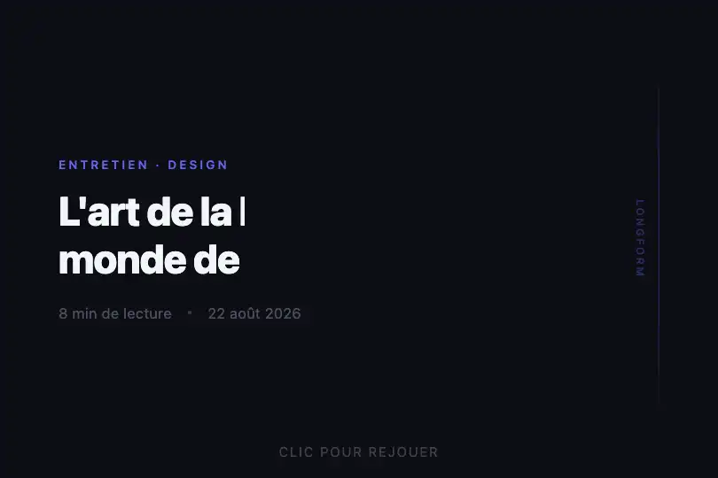 Article éditorial — Apparition d'un titre de section au scroll — Clip Path Reveal exemple 2