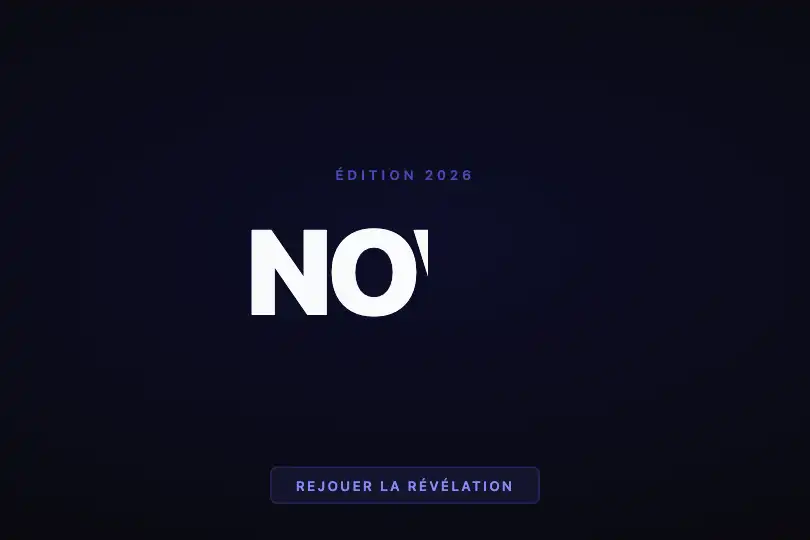 Lancement de campagne — Le nom de marque se dévoile comme un rideau — Clip Path Reveal exemple 3