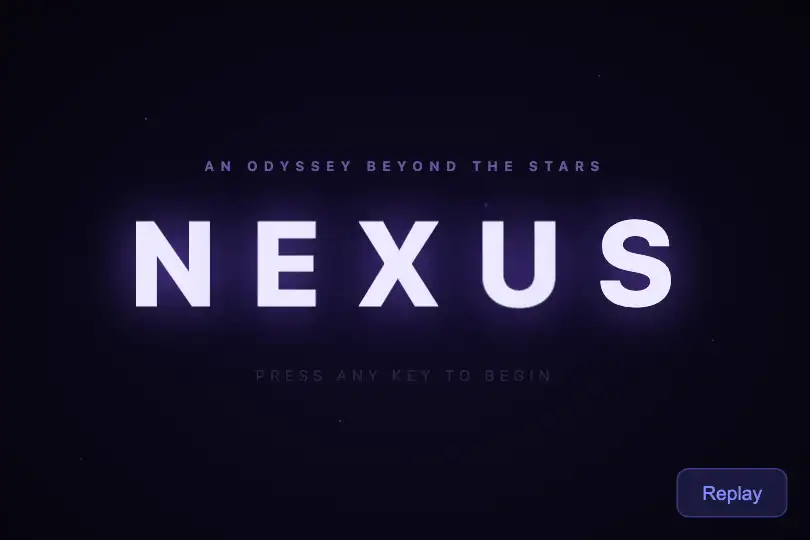 Video game — Title screen and main menu — Letter Rotate In example 3