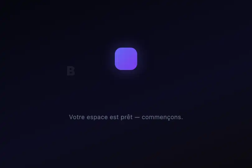 Écran d'intégration — Bienvenue en grand format — Bounce In Letters exemple 3