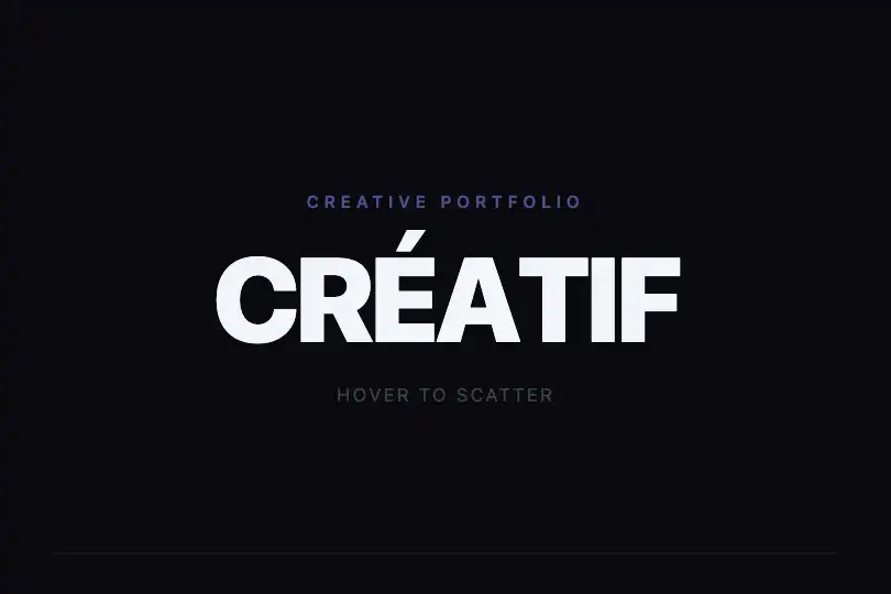Creative portfolio — Full-width interactive headline — Split Hover example 1