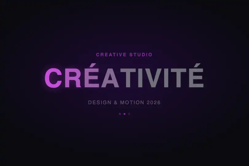 Full-screen hero — Creative studio or agency — Gradient Letter Flow example 1