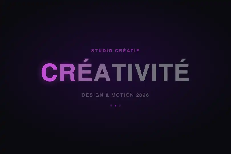 Hero plein écran — Studio créatif ou agence — Gradient Letter Flow exemple 1
