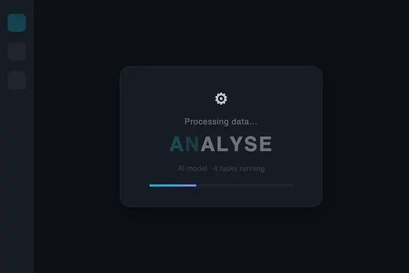 Processing indicator — Dashboard or SaaS tool — Gradient Letter Flow example 2