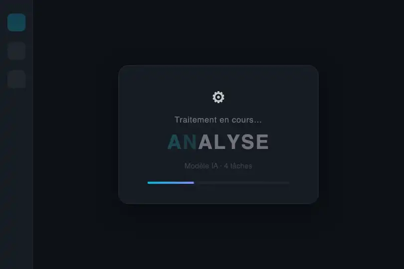 Indicateur de traitement — Dashboard ou outil SaaS — Gradient Letter Flow exemple 2