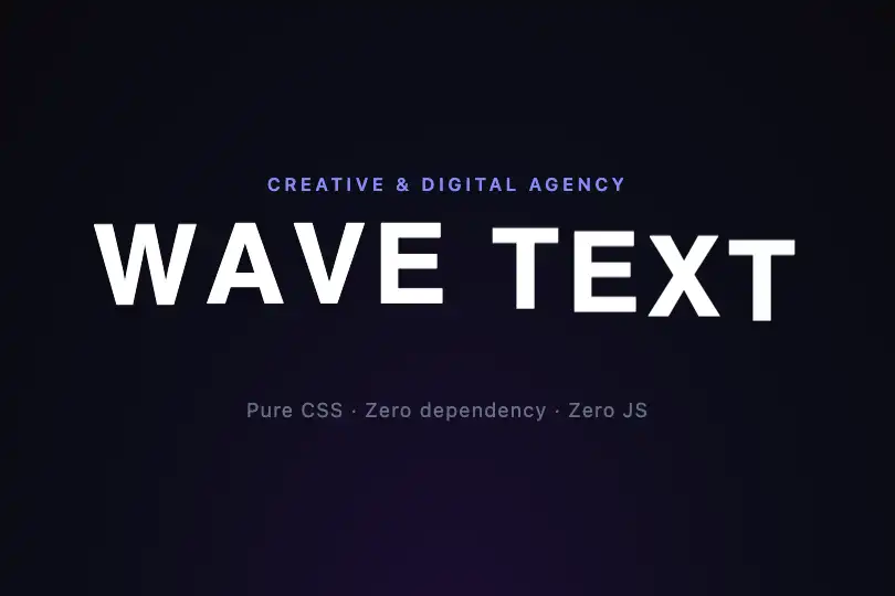 Wave headline — Agency or portfolio home page — Wave Text example 1