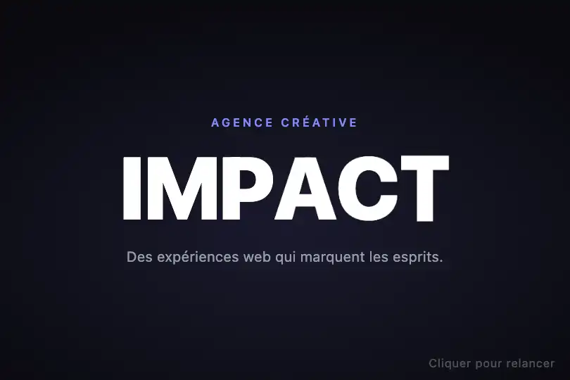 Hero d'agence — Verbe d'accroche en pleine largeur — Elastic Bounce Letters exemple 1