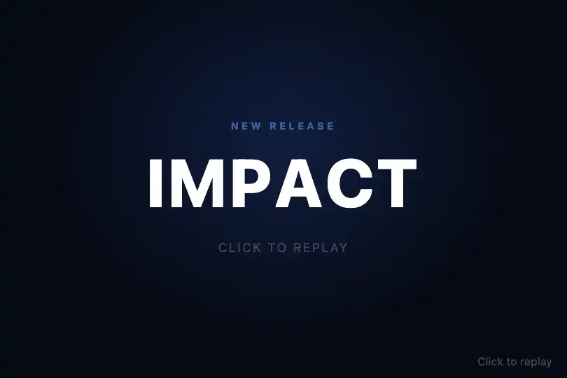 Launch hero — a word that asserts itself on screen — Gravity Drop Text example 1