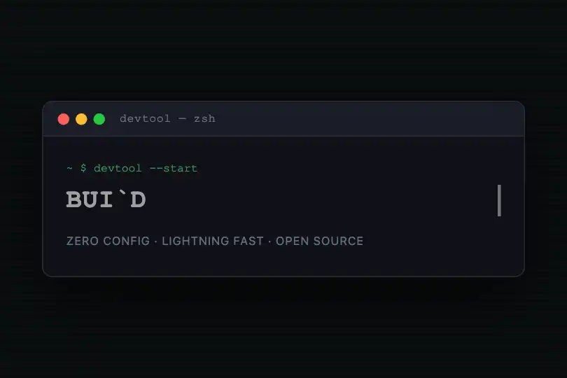 Terminal hero — CLI tool landing page — Typewriter Glitch example 1