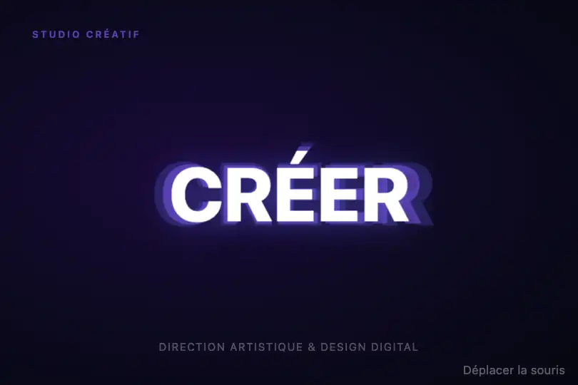 Hero d'agence créative — Titre de marque en profondeur 3D — Parallax Depth Text exemple 1