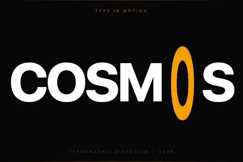 Typographic poster — Full-screen display word — Liquid Stretch Text example 2