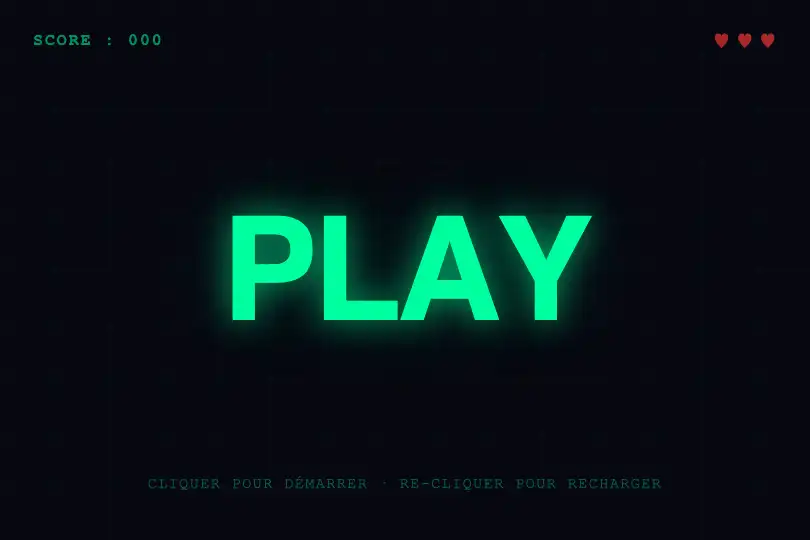 Titre explosif — Écran de démarrage ou game over — Text Explosion exemple 3