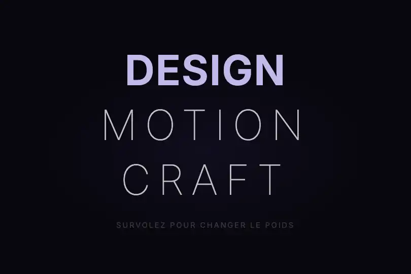 Affiche typographique — Mots-clés de marque en grand format — Hover Weight exemple 2