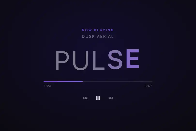 Audio player — Pulsing track title — Wave Animation example 1