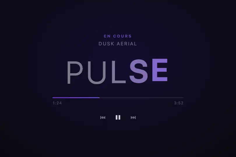 Lecteur audio — Titre de piste en pulsation — Wave Animation exemple 1