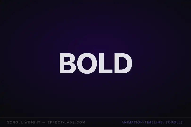 Landing d'agence — Un mot qui prend de la force en scrollant — Scroll Weight exemple 1