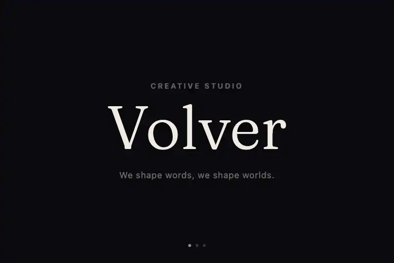 Creative studio hero — Brand name in motion — Wonky Headlines example 2