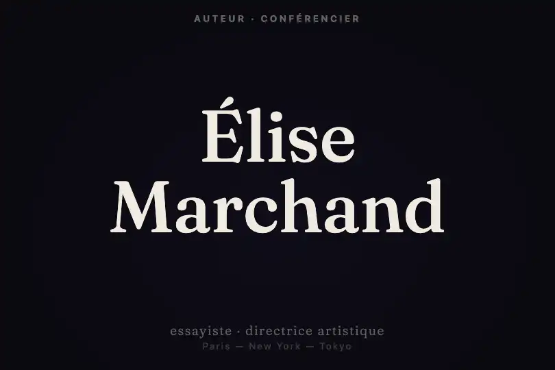 Page d'auteur — Nom en vitrine expressive — Wonky Headlines exemple 3