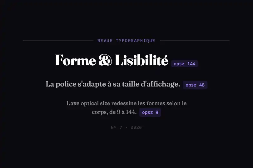 Revue numérique — Manchette et chapeau d'article — Optical Size exemple 1