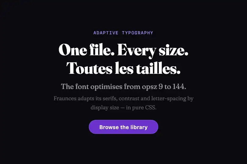 SaaS landing page — Display headline and intro paragraph — Optical Size example 3