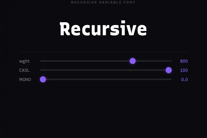 Specimen typographique — Page de présentation de Recursive — Interactive Axes exemple 3