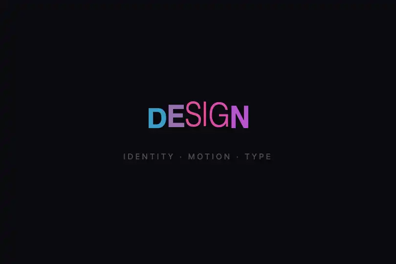 Editorial hero — Portfolio or creative agency — Kinetic Typography example 1