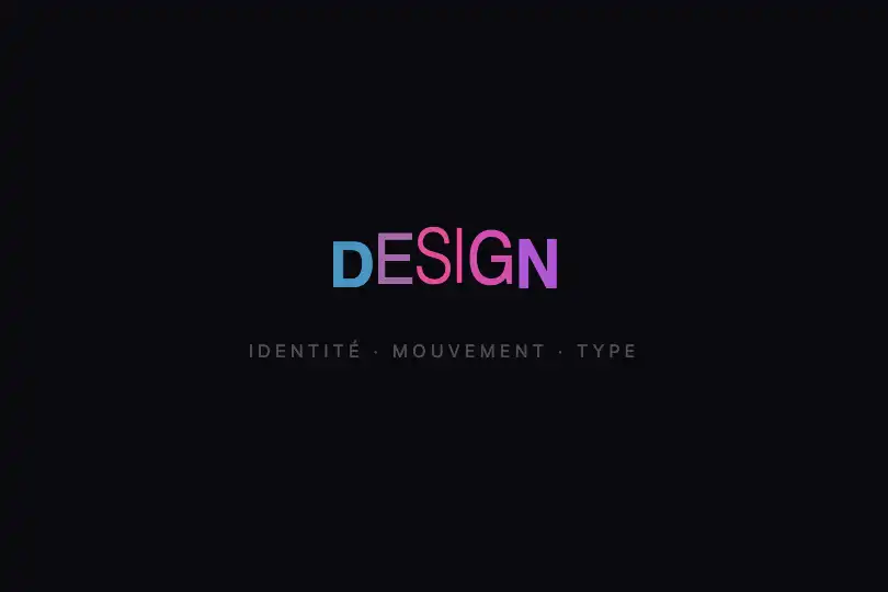 Titre de héros éditorial — Portfolio ou agence créative — Kinetic Typography exemple 1