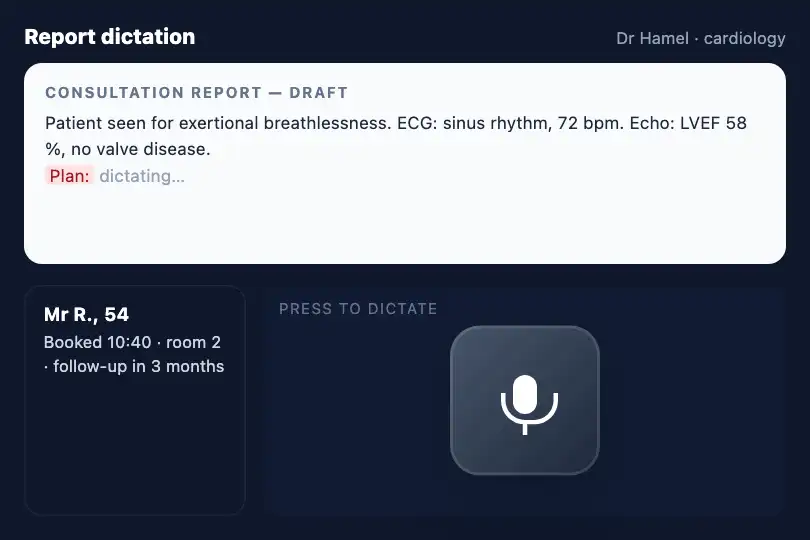 Mic button to recording bar — a dictation app for doctors — Scale Morph example 1