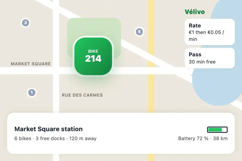 Chosen bike to unlock bar — a bike-sharing app — Scale Morph example 2