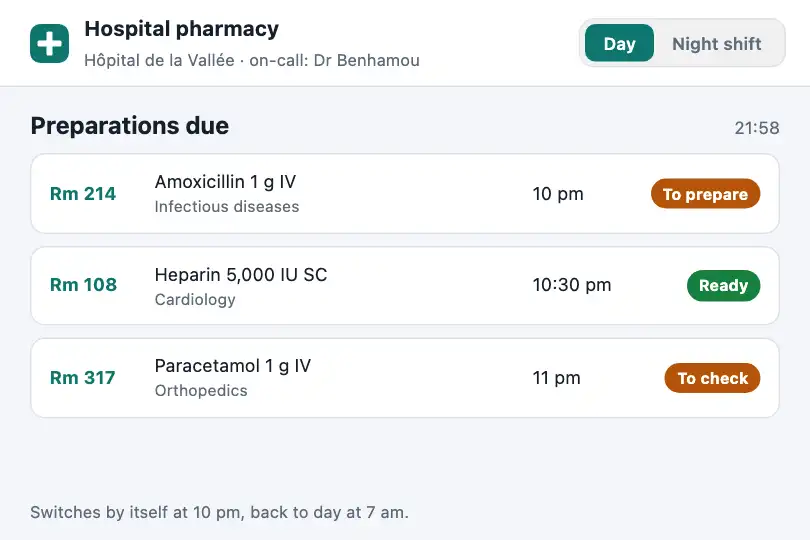 Night shift theme — a hospital pharmacy's software — CSS Variables example 2