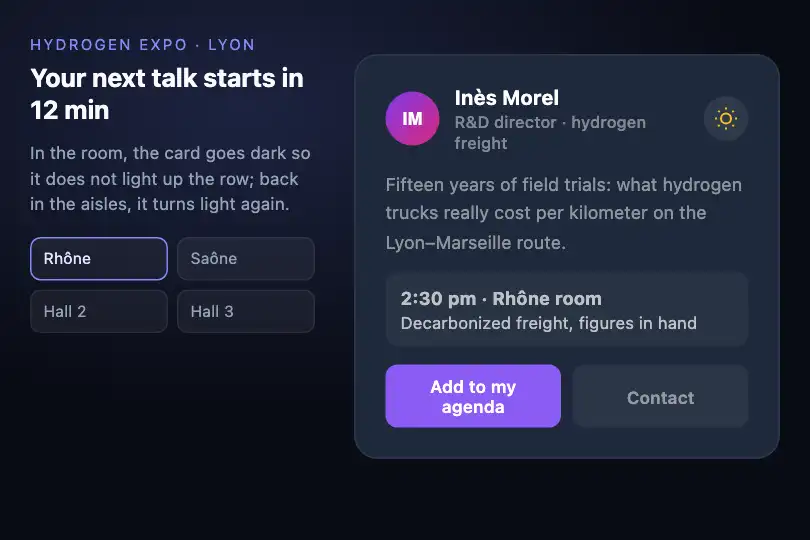 A speaker's card — a trade show app — Card Theme example 2