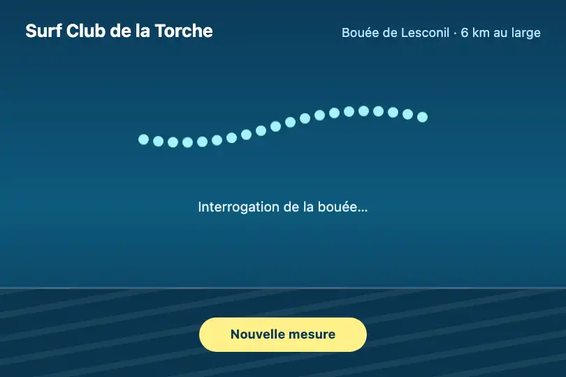 Mesure de la houle en cours — appli d'un club de surf — Kinetic Wave exemple 2