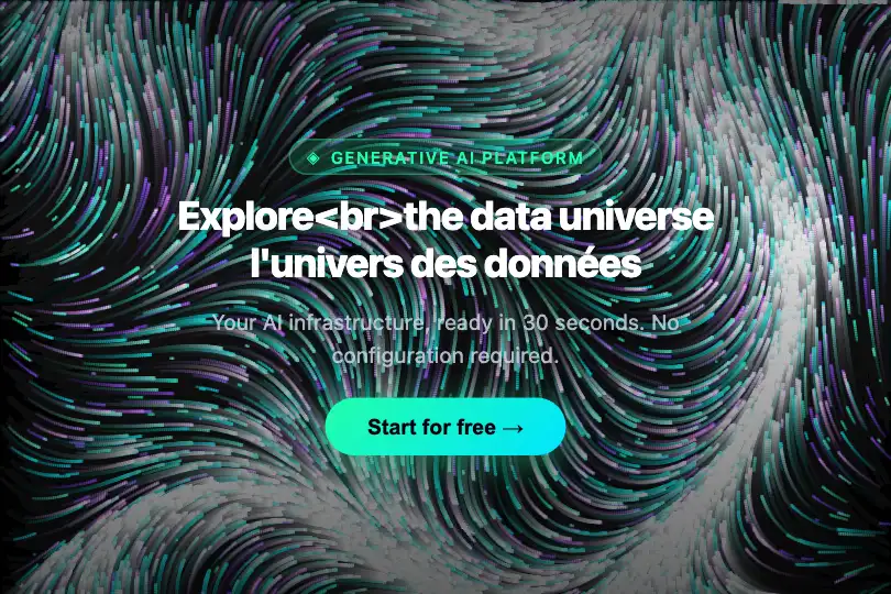 Hero / Landing — Spatial background for AI or cybersecurity pages — Generative Flow Field example 1