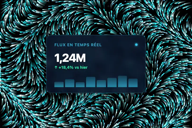 Composant produit — Fond de carte de visualisation de données — Generative Flow Field exemple 2