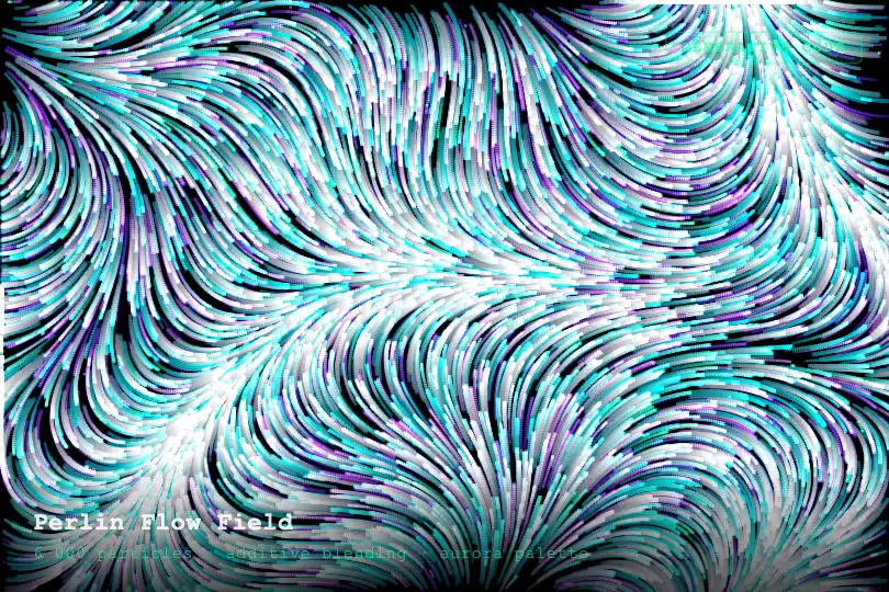 Full-screen hero — Generative art site and flow visualization — Generative Flow Field example 3