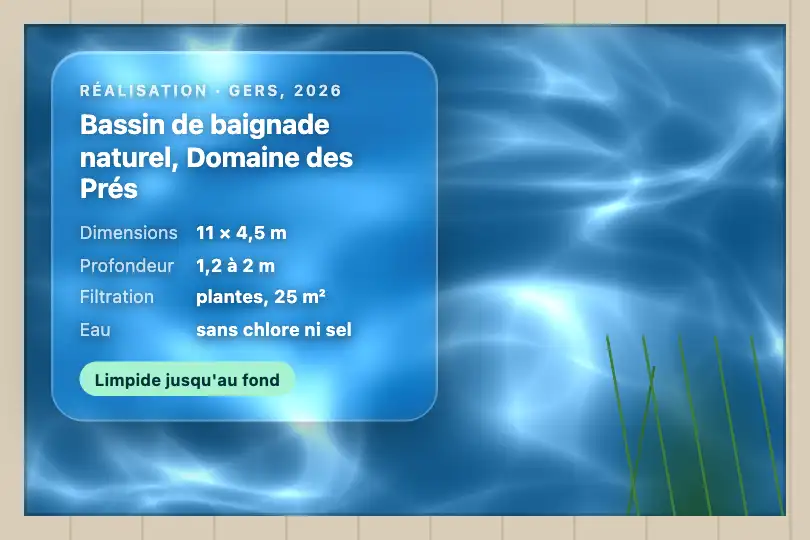 Fiche d'une piscine naturelle — site d'un pisciniste — Glass Caustics (WebGL) exemple 1