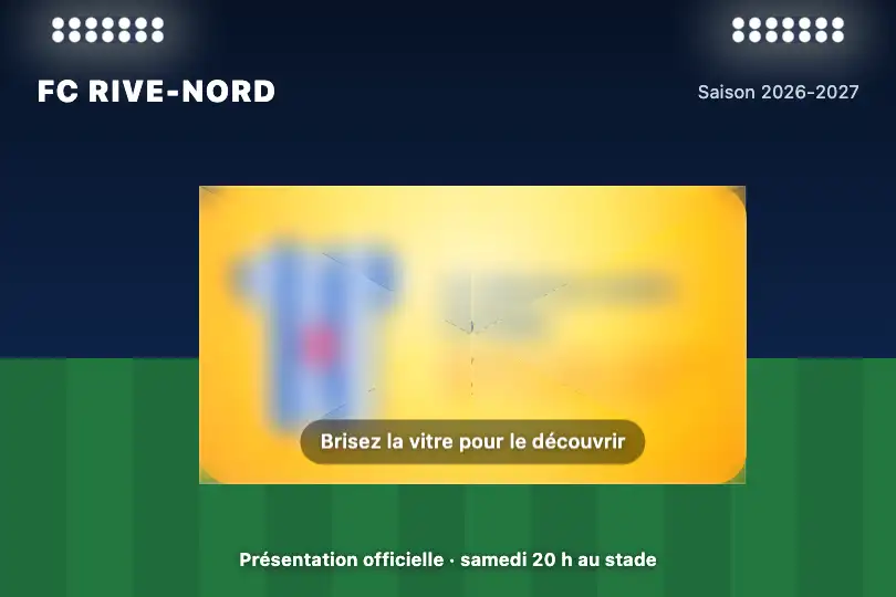 Dévoiler le maillot de la nouvelle saison — site d'un club de football — Glass Shatter Reveal exemple 3
