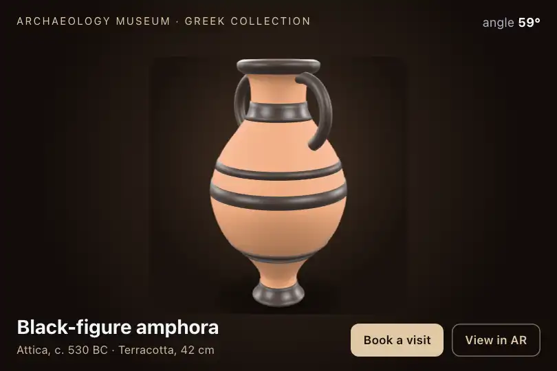 Archaeological artefact in 3D — a museum page — Pinned Image Sequence example 3